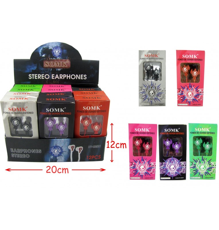 ECOUTEURS DESIGN TETE DE MORT 6 Coloris ECOUTEURS DESIGN TETE DE MORT 6 Coloris
