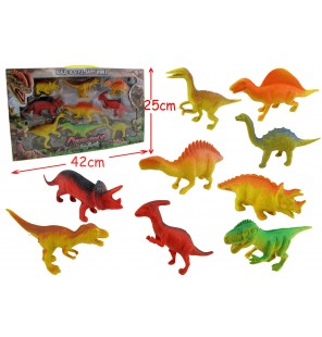 COFFRET 9 FIGURINES DINOSAURES 14 CM Assortis