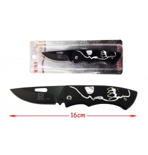 BLISTER COUTEAU TETE DE MORT 16 CM