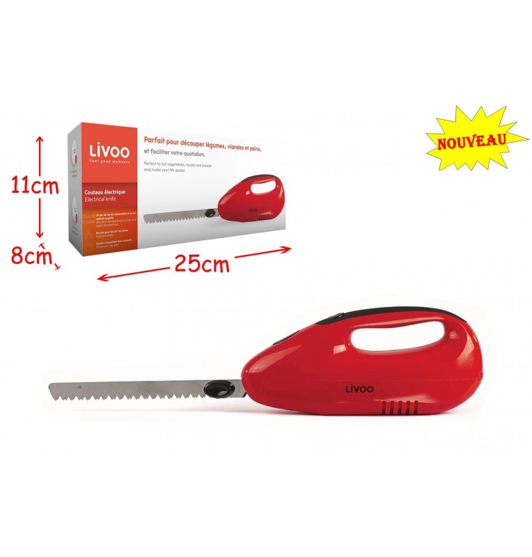 COUTEAU ELECTRIQUE ROUGE DOMOCLIP COUTEAU ELECTRIQUE ROUGE DOMOCLIP
