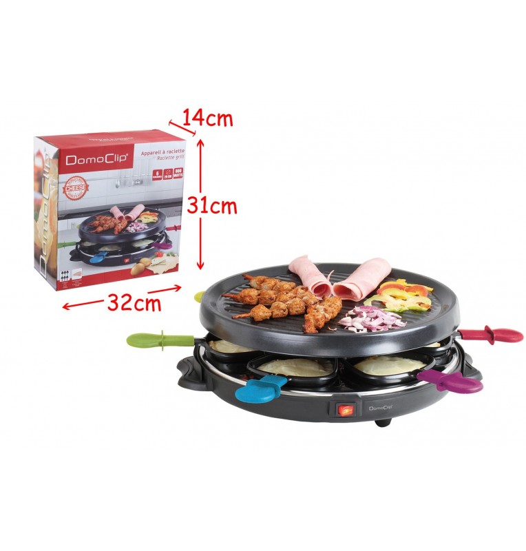 APPAREIL A RACLETTE 6 PERSONNES DOMOCLIP APPAREIL A RACLETTE 6 PERSONNES DOMOCLIP