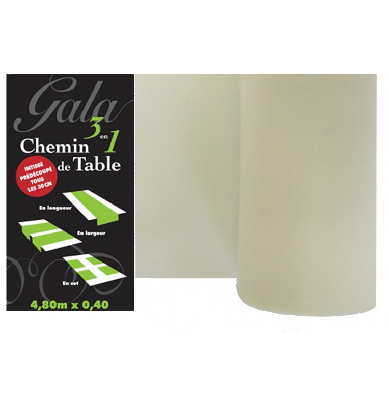 CHEMIN DE TABLE PREDECOUPE INTISSE IVOIRE CHEMIN DE TABLE PREDECOUPE INTISSE IVOIRE