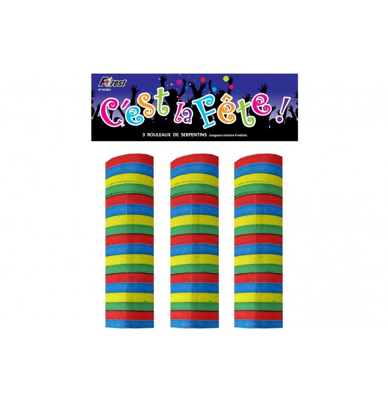 3 ROULEAUX 18 SERPENTINS 4 M 3 ROULEAUX 18 SERPENTINS 4 M
