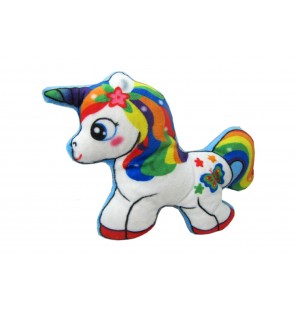 Peluche licorne imprimée 3 coloris