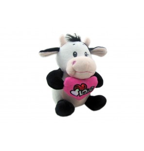 Peluche vache assise love 3 coloris.