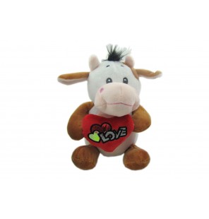 Peluche vache assise love 3 coloris.