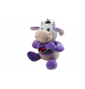 Peluche vache assise love 3 coloris.