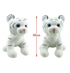 PELUCHE TIGRE BLANC ASSIS 45CM