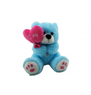 Peluche ours ballon coeur 2 coloris.