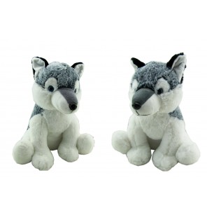 Peluche husky assis.