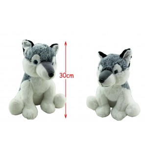 Peluche husky assis.