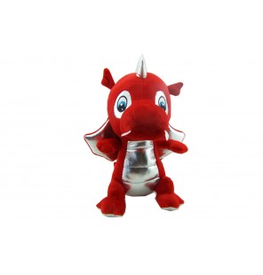 PELUCHE DRAGON ASSIS 6 COLORIS ROUGE