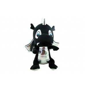 PELUCHE DRAGON ASSIS 6 COLORIS 27CM NOIR