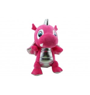 PELUCHE DRAGON ASSIS 6 COLORIS ROSE