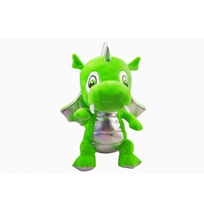 PELUCHE DRAGON ASSIS 6 COLORIS VERT