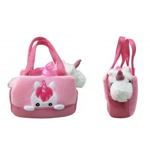 SAC à MAIN AVEC PELUCHE ANIMAL 6 ASSORTIS MODELE 1 