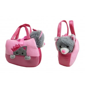 SAC à MAIN AVEC PELUCHE ANIMAL 6 ASSORTIS MODELE 2