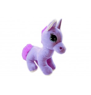 PELUCHE LICORNE ASSISE 3 COLORIS VIOLET