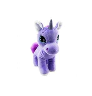 PELUCHE LICORNE ASSISE 3 COLORIS VIOLET