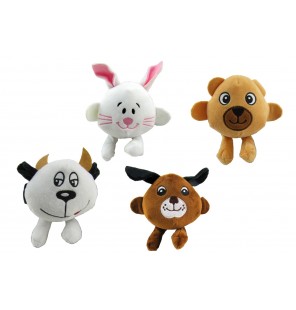 PELUCHE TETE ANIMAL 4 ASSORTIS 11CM