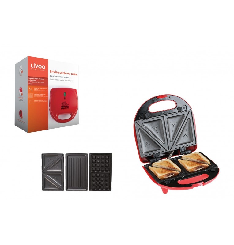 Gaufrier croque monsieur 3 en 1 Livoo Gaufrier croque monsieur 3 en 1 Livoo