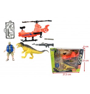 SET DINOSAURE HELICOPTERE ET ACCESSOIRES