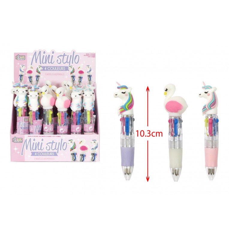 Mini stylo bille 4 couleurs LEGAMI Licorne : Chez Rentreediscount  Fournitures scolaires