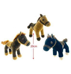 PELUCHE CHEVAL 3 COLORIS