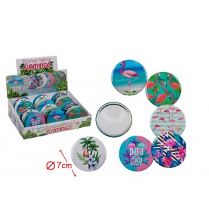MIROIR DE POCHE FLAMANT ROSE