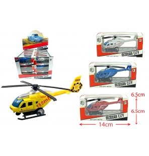 HELICOPTERE EN METAL 4 COLORIS