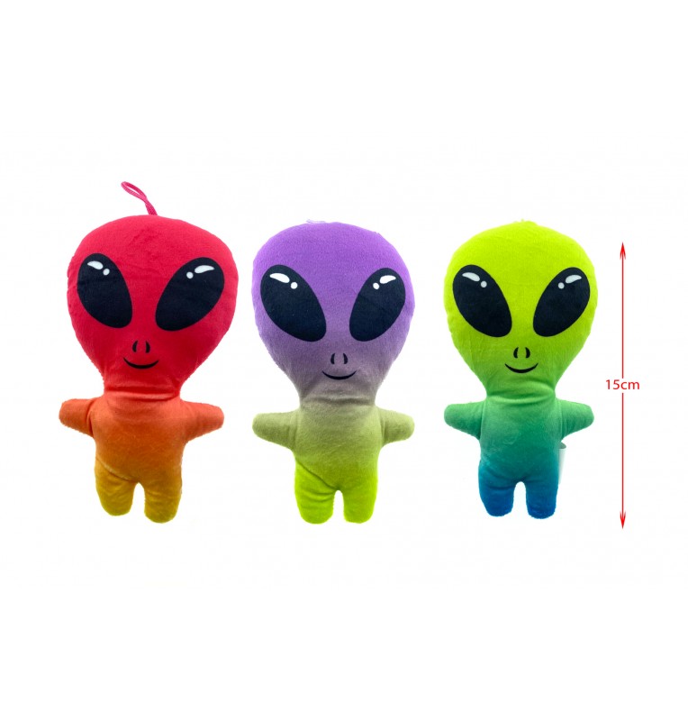 PELUCHE ALIEN IMPRIME 3 ASSORTIS TAILLE MELANGE