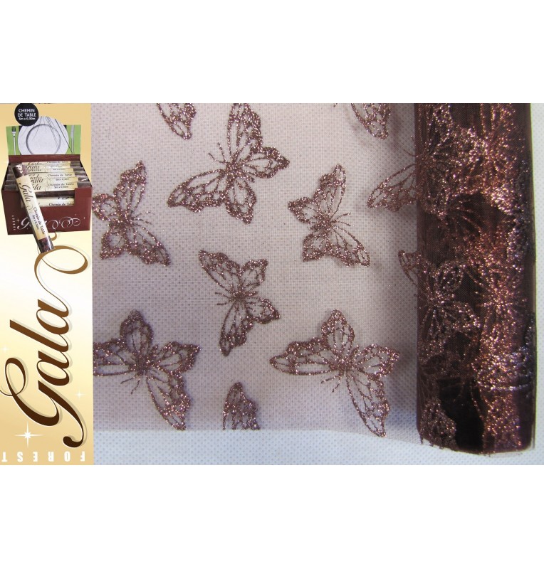 CHEMIN ORGANZA CHOCOLAT PAPILLON 5 M CHEMIN ORGANZA CHOCOLAT PAPILLON 5 M