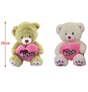 PELUCHE OURS COEUR 2 COLORIS