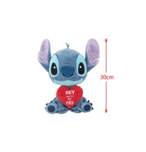 PELUCHE STITCH COEUR H 30CM
