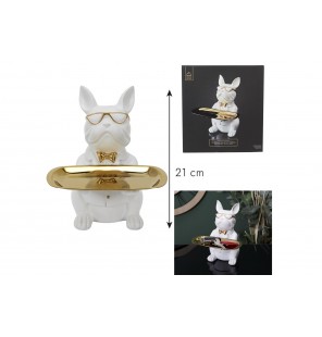 STATUE BULLDOG BLANC VIDE...