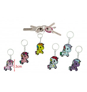 PORTE CLE LICORNE 6 ASSORTIS