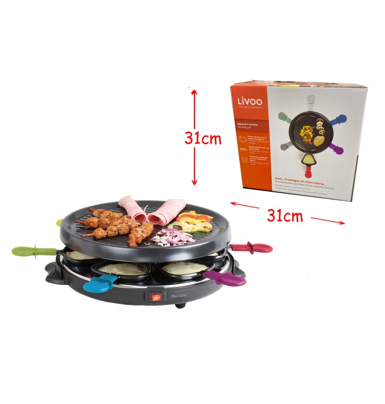 Livoo appareil à raclette 6 personnes - Pasco Promotions