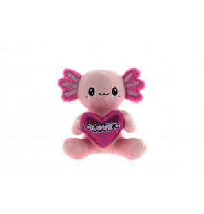 PELUCHE SALAMANDRE COEUR KAWAII 3 ASSORTIS PLUCHON TAILLE 2
