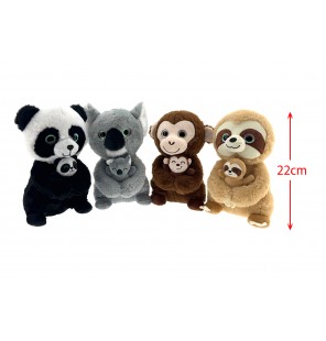 PELUCHE ANIMAL AVEC BEBE 4...