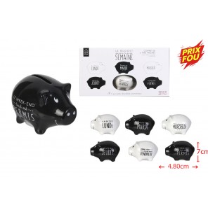 6 TIRELIRES COCHON SEMAINIER
