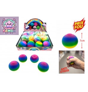 BALLE SQUISHY ARC EN CIEL...