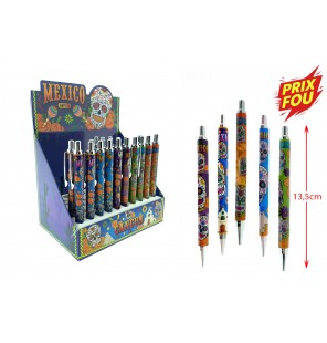 STYLO TETE DE MORT MEXICAIN