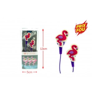 ECOUTEURS FLAMANT ROSE