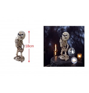 STATUE SQUELETTE DOIGT RESINE