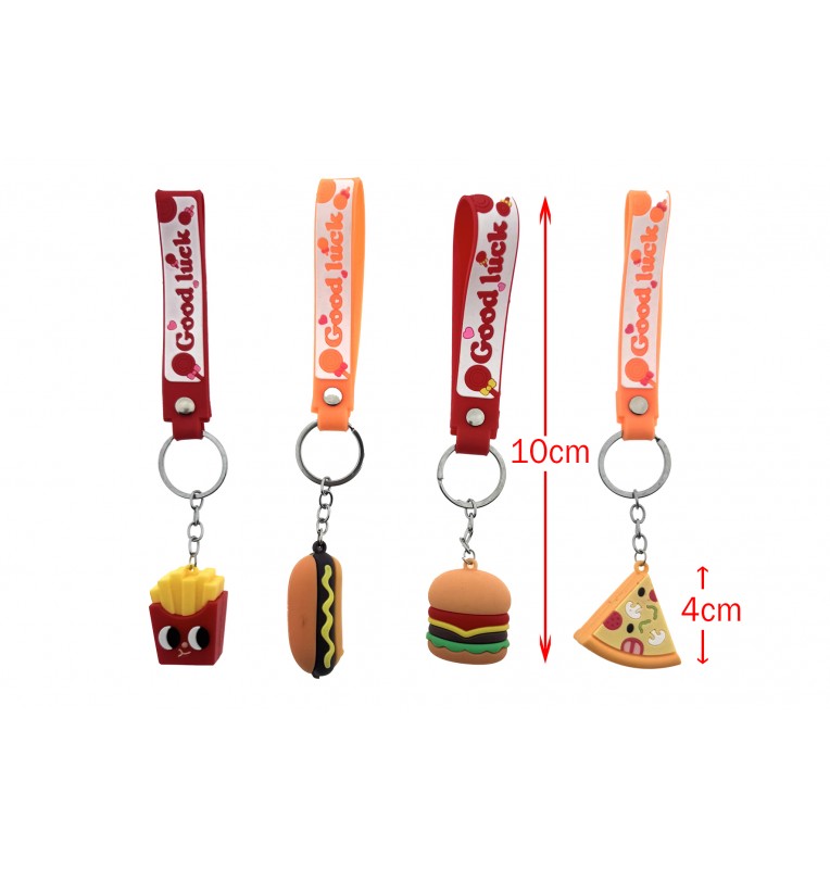 PORTE-CLE FAST FOOD 4 ASSORTIS